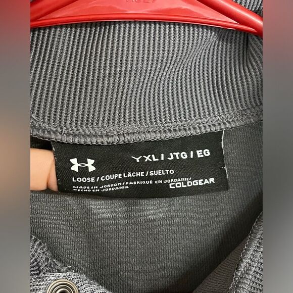 Under Armour UA Youth Boy Golf Storm Sweater Fleece 1/4 Snap Grey SZ XL - Picture 7 of 10